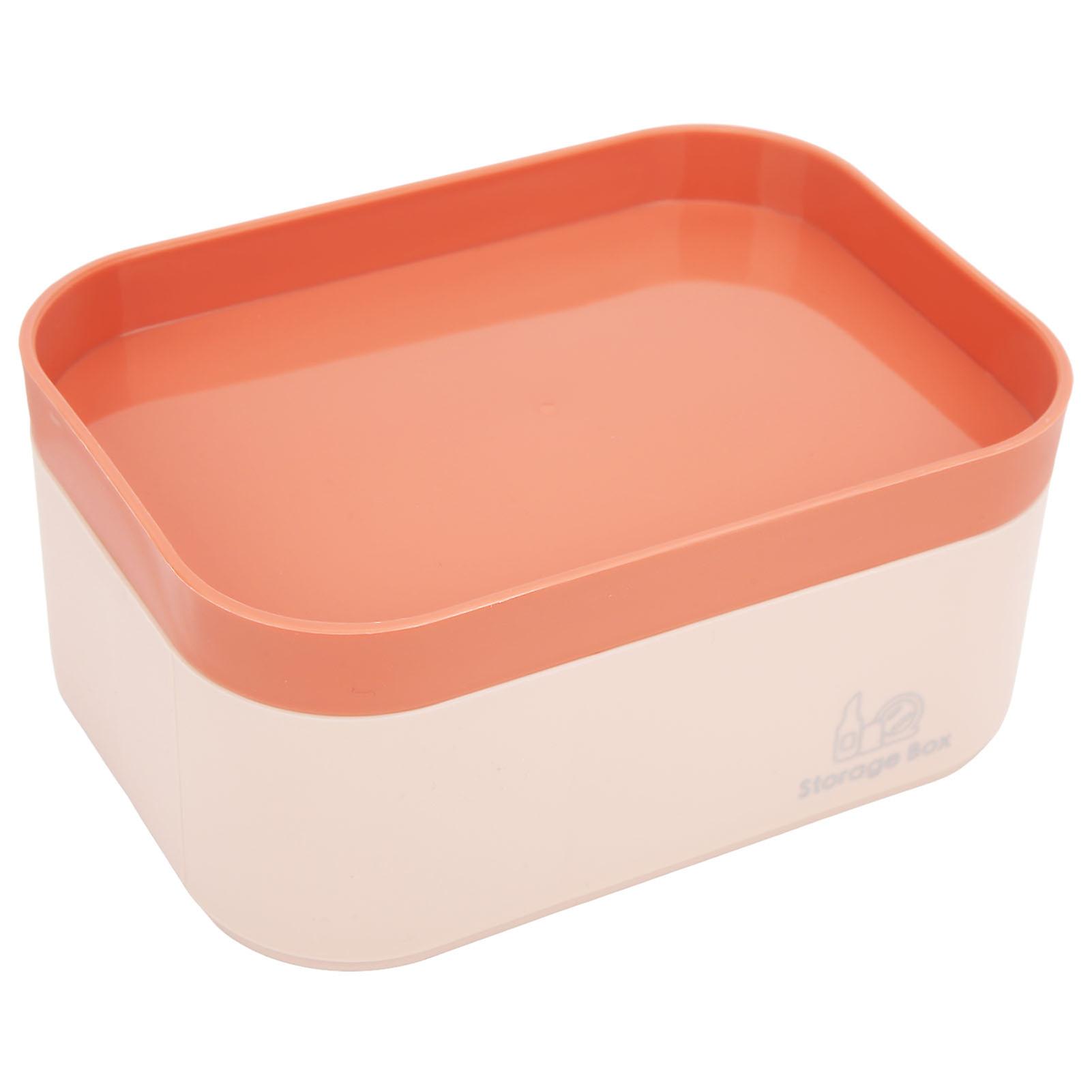 Storage Box: 6 Grids Design, Mini Makeup Organizer with Lid, Pink