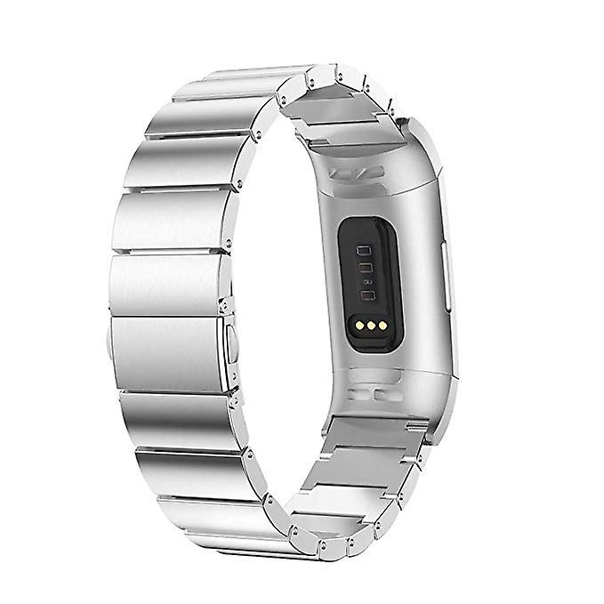 Luxury Metal Watch Band Replacement with Folding Clasp for Fitbit Charge 4/3