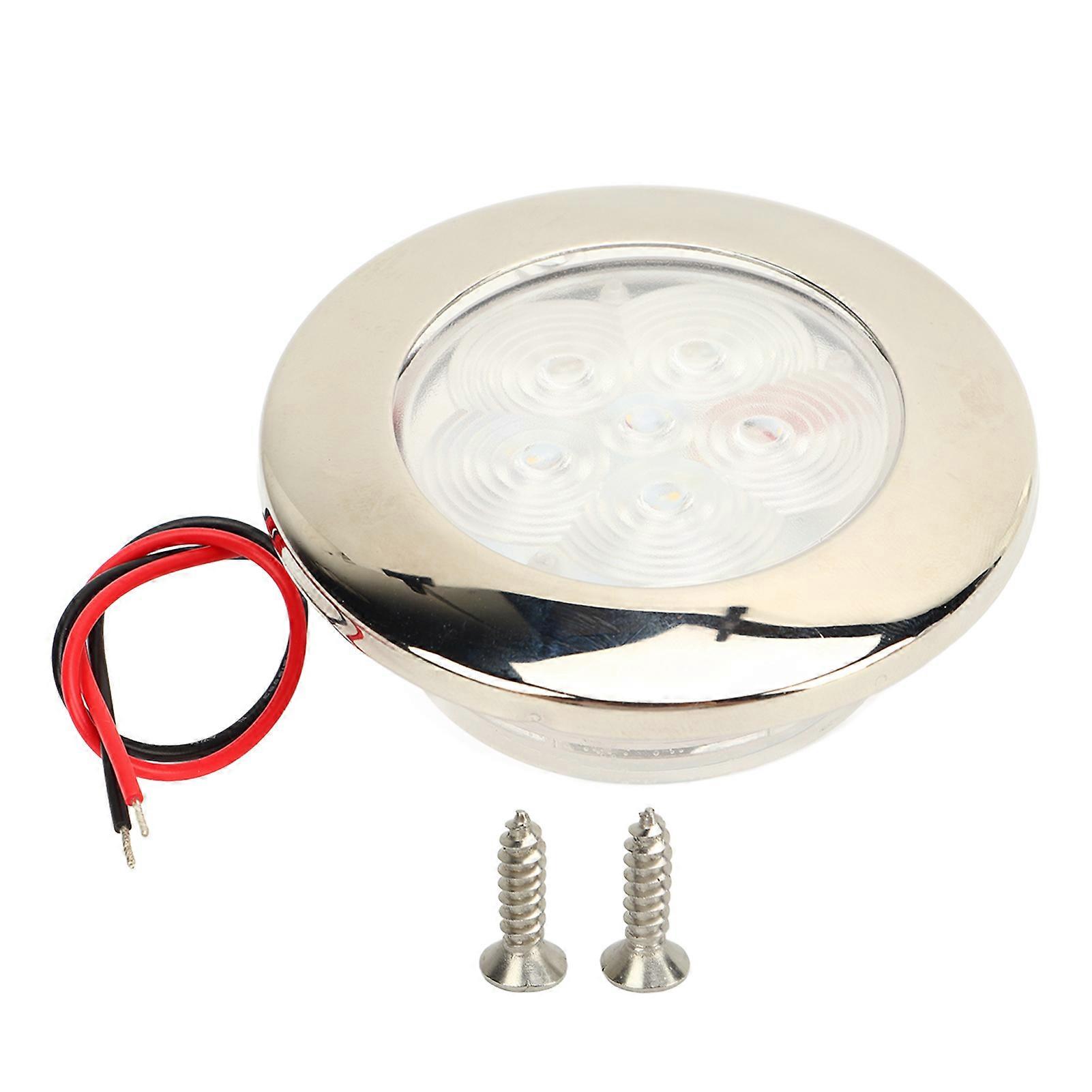 LED Puck Light, LED Puck Light DC12V RV Boat Ceiling Recessed Mount Interior Lighting 1W Sunlight White 5500‑6300K