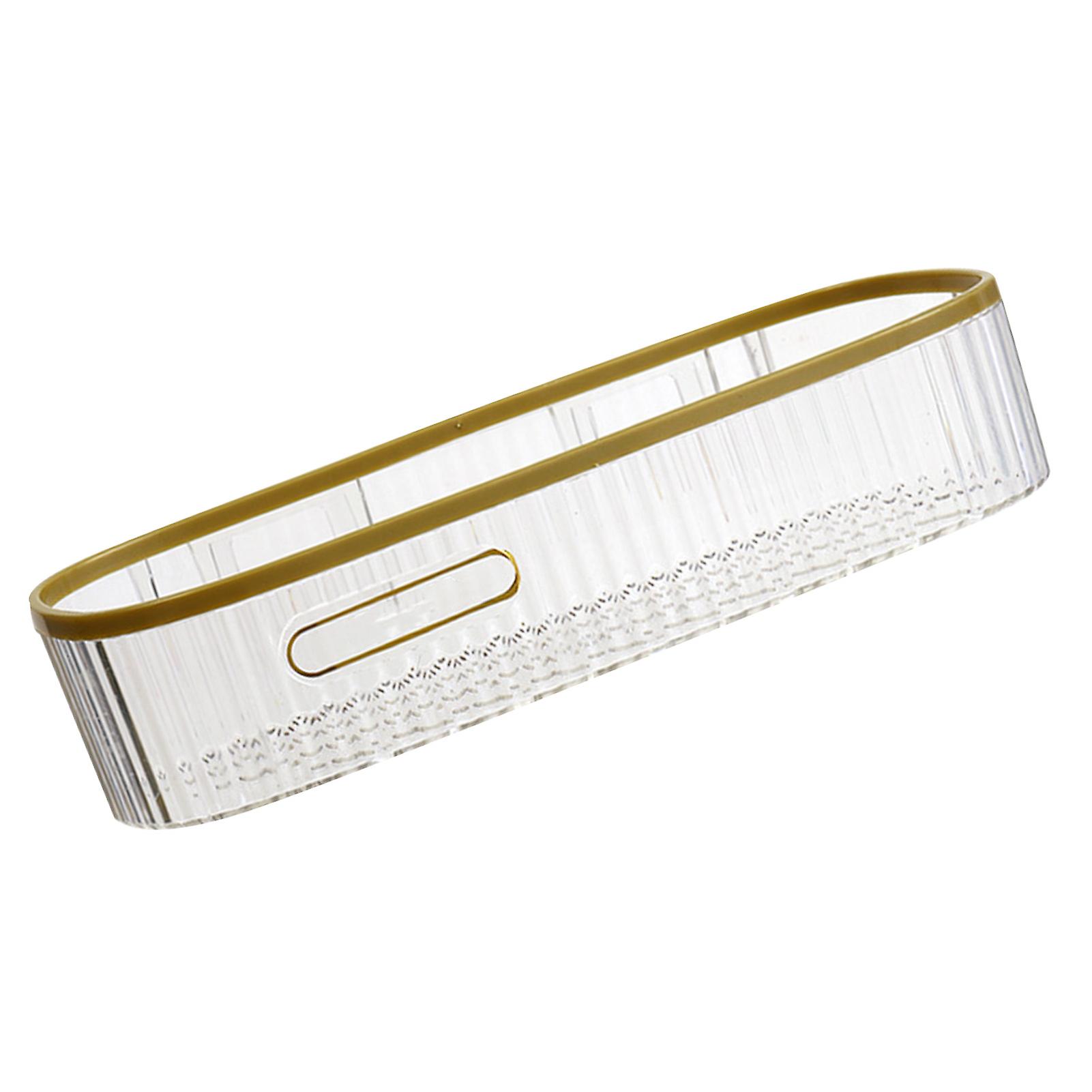 Punch Free Wall Mounted Shower Caddy Shelf, Transparent Plastic