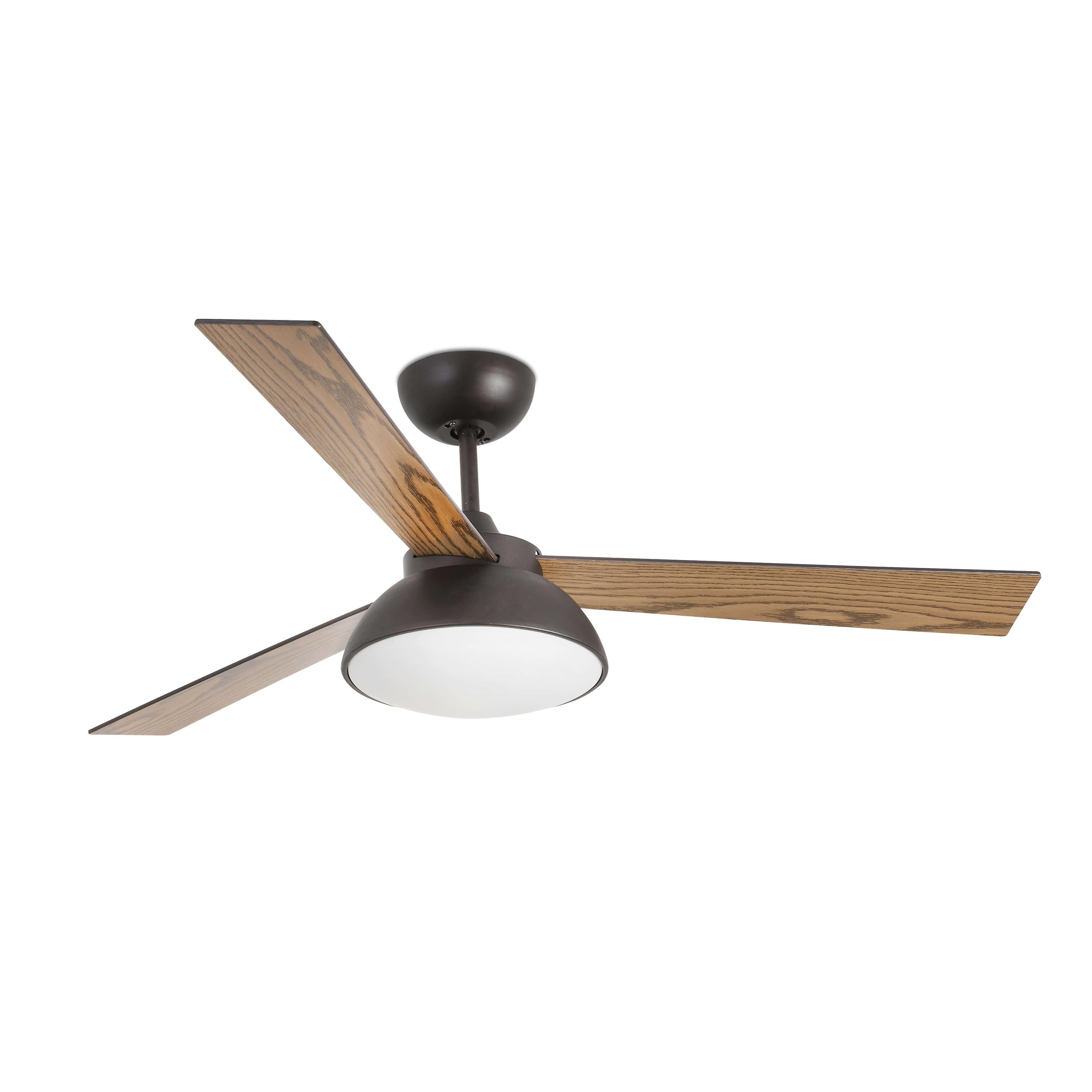 DC ανεμιστήρα οροφής Ρόδας Καφέ 132 cm / 52" με LED