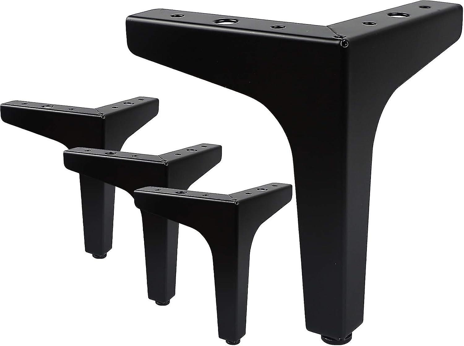 Set Of 4 Furniture Legs Load Up To 600 Kg, 10cm Modern Metal Table Legs In Triangle Shape, Pin Furniture Leg For Cupboard, Sofa, With 16 Screws And 4