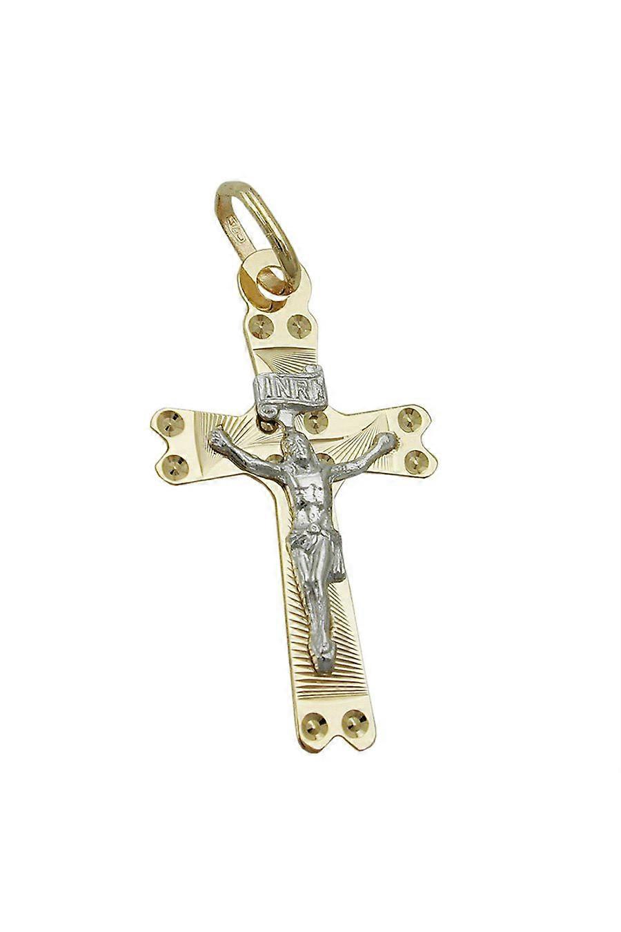 Pendant Cruzifix Two Tone 9k Gold - Gl431331