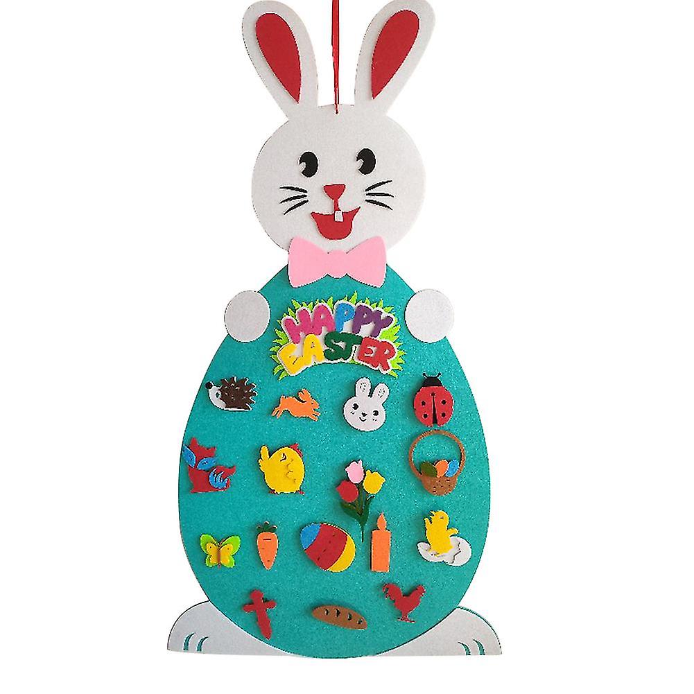 Easter DIY felt rabbit suit Easter decoration Children's Easter gift Home door wall decoration