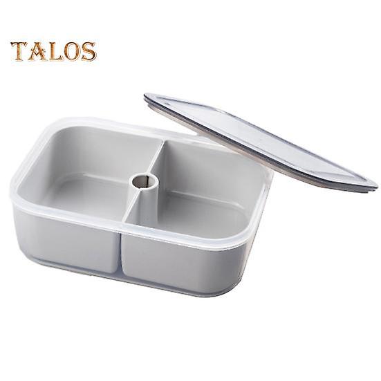 1.4L Drainer Seal Box 2/3 Gird with Drainage Hole Food Crisper Divided Stackable Seal with Lid Multifunctional Refrigerator Organizer