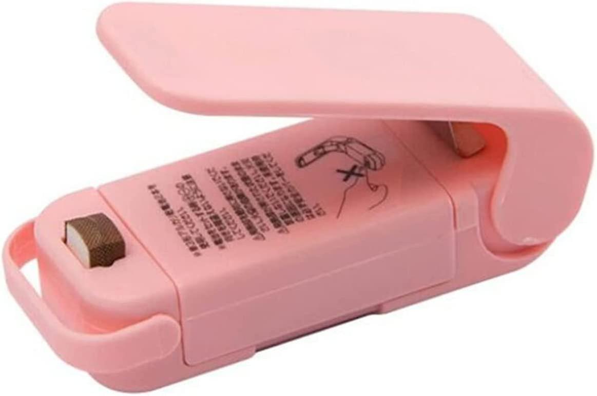 Mini Sealing Machine Portable Handheld Food Sealer For Candy Bag Snack Bags(Pink) (D-8D)