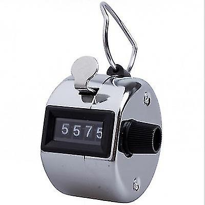 Hand Tally Counters Display Metal Mechanical Clicker Lap Counter With Lanyard And Finger Ring For Sport Stadium Coach Referees School Event(4pcs, Silv
