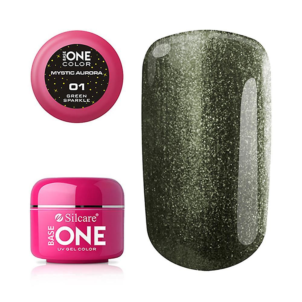 Base one - UV-geeli - Mystinen Aurora - Vihreä kimallus - 01 - 5 grammaa