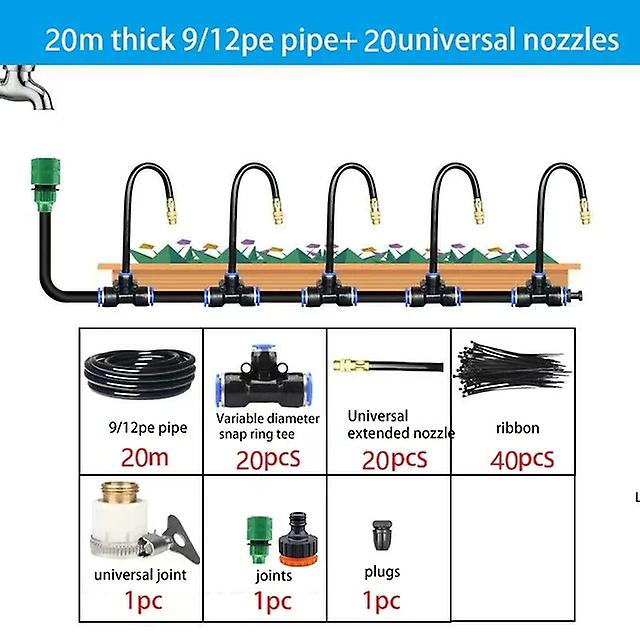 5-20M Universal Automatic Irrigation Sprinkler Kit Rotating Copper Nozzle Garden Balcony Atomization