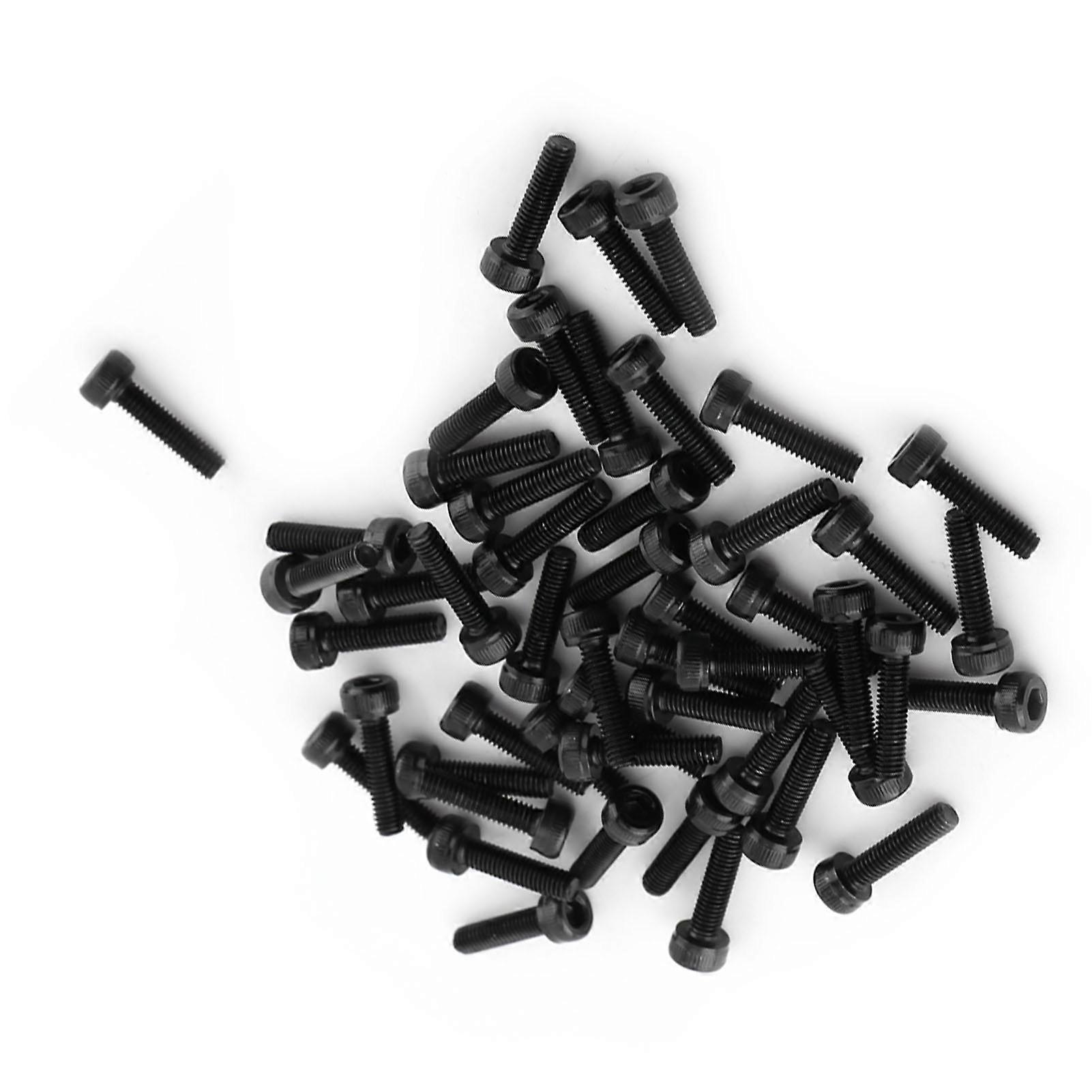 M3 Black Hex Socket Cap Head Screw Bolt Set (M3*12mm,Fully Threaded,50pcs)