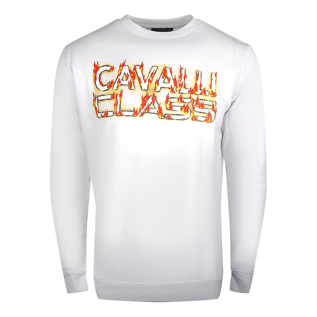 Cavalli Class Fire Logo 设计白色卫衣