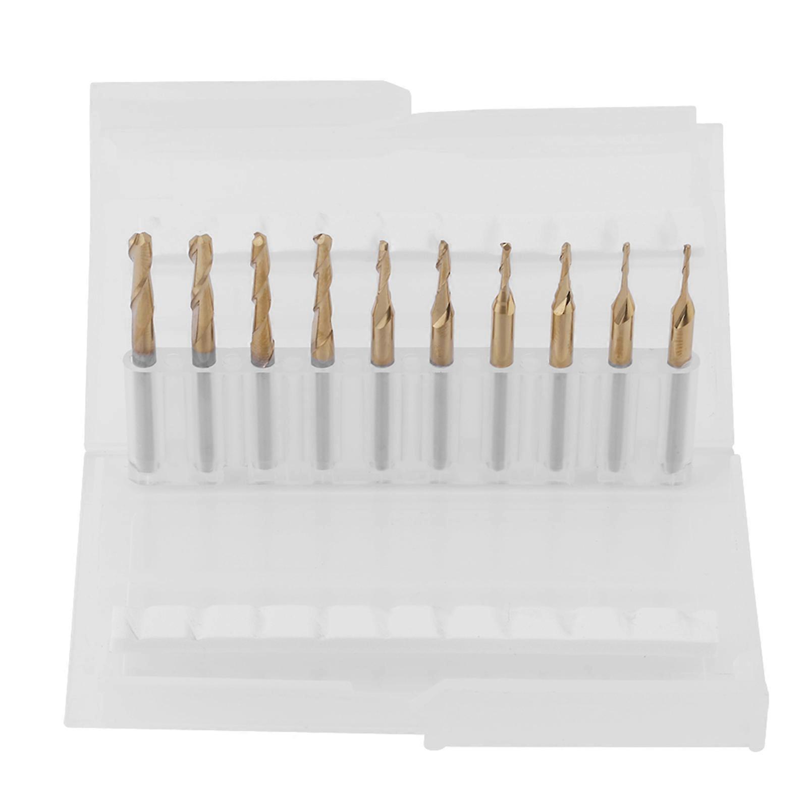 Titanium Coated Ball Nose Milling Cutter Bits 3.175mm Shank CNC Router End Mill 1x4 1.5x6 2x8 2.5x12 3.175x12mm