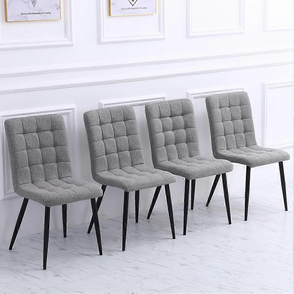 4 PCS Modern Grey Armless Dining Chairs