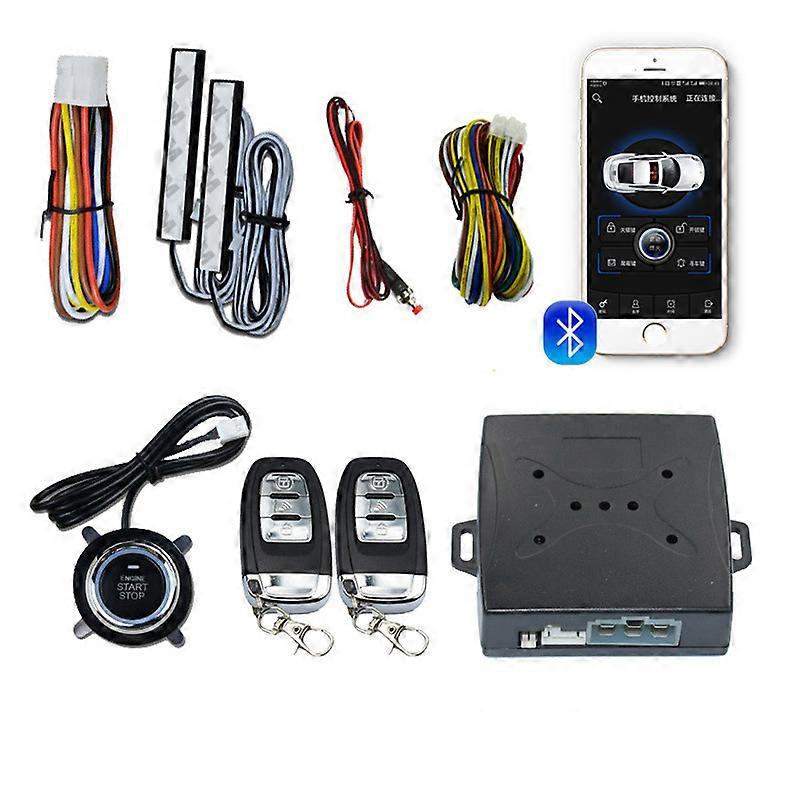 APP Intelligent Car Key Systems Key blade  Alarm System Remote Control Autostart Ignition Kit Engine Start Stop Button less Entry Central Locking