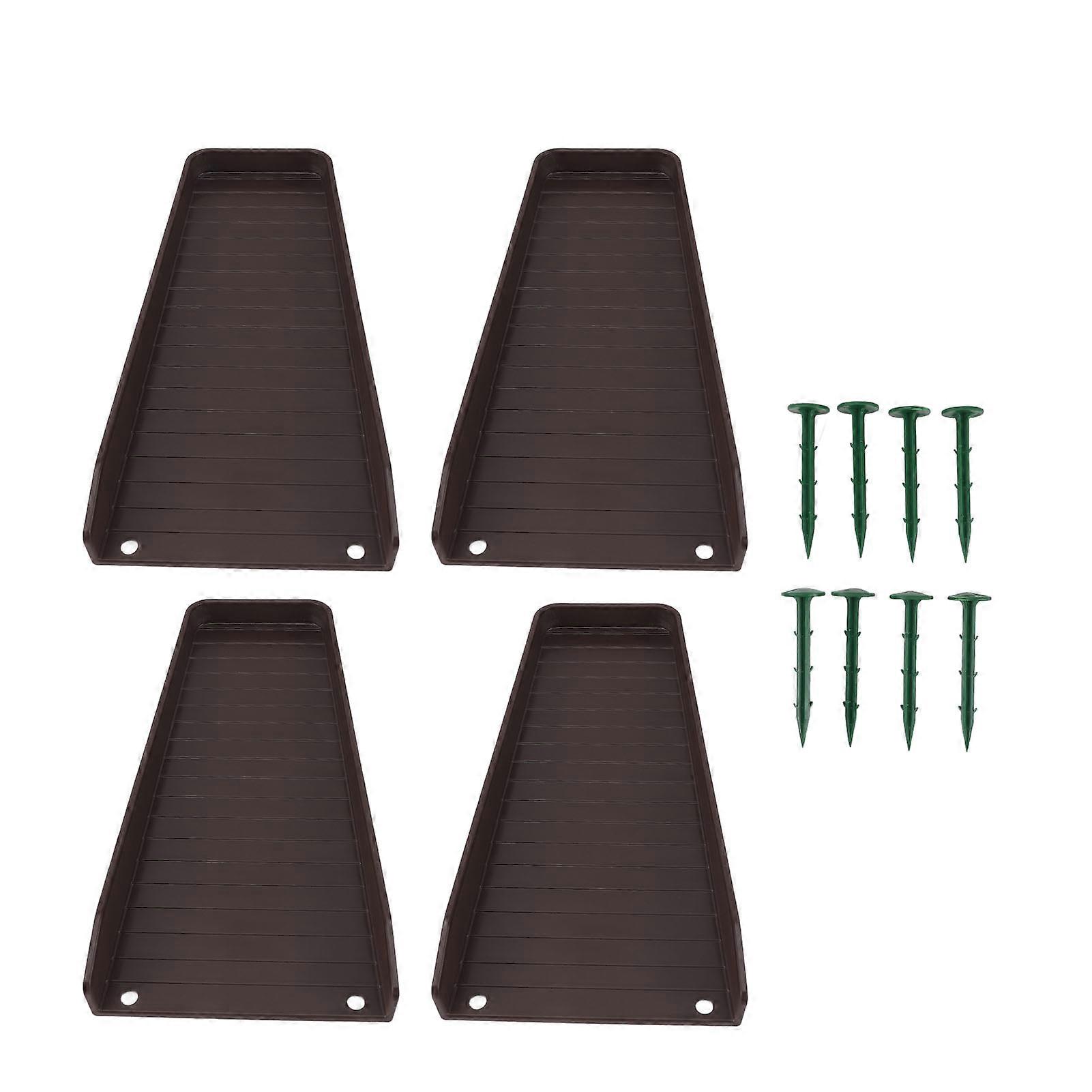 4PCS Downspout Splash Block Rain Gutter Downspout Extensions Fixable Downspout Extender with 8 Fixing Nails Protect House Foundation Brown NO.4968