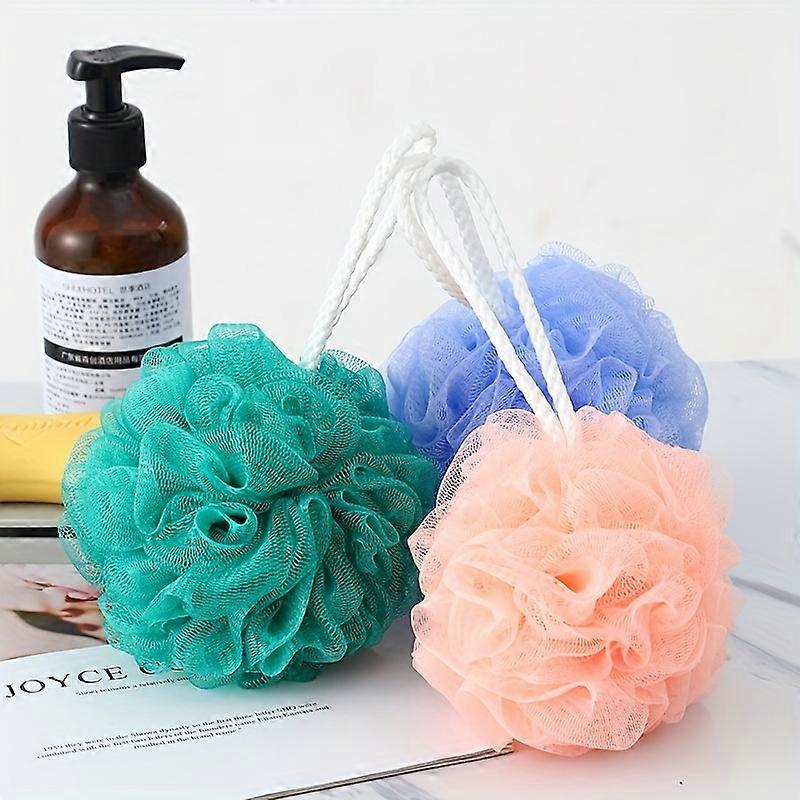 1/3pcs Deluxe Bath Shower Loofah Sponge Set - Gentle Exfoliating Mesh Puff with Hanging Rope for Spa & Bathroom Use - Soft, Gentle, and Effective Body