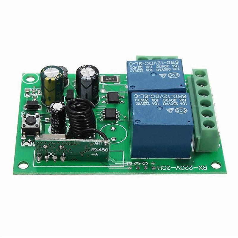 Smart Home DC 12V 220V 10A 315/433MHz 2 Channel Wireless Relay RF Remote Control Switch Heterodyne Receiver