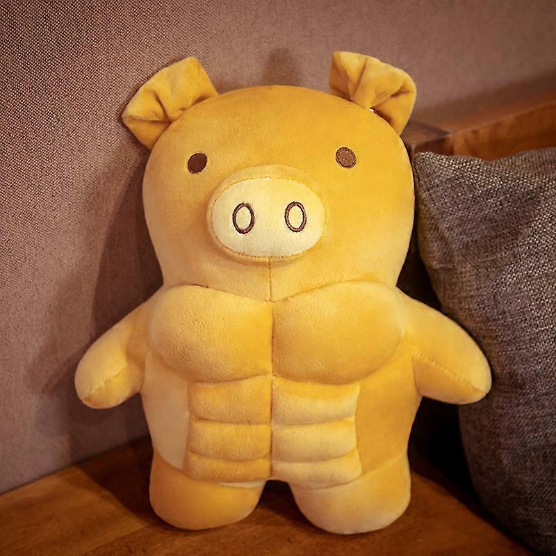 70CM Cute Bread Big Muscle Bear Plush Toy Lovely Muscle Lion Pig Animal Doll Soft Stuffed Pillow Kawaii Gifts For Girlfriend Kid