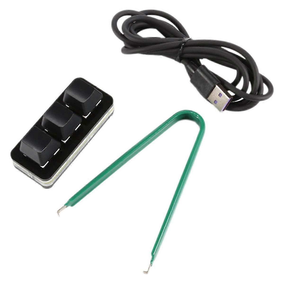 3 Keys Custom Mini Keyboard Copy Paste Cut Select All Enter Ctrl C V for Programmer Audio Game Shortcut Keyboard Black