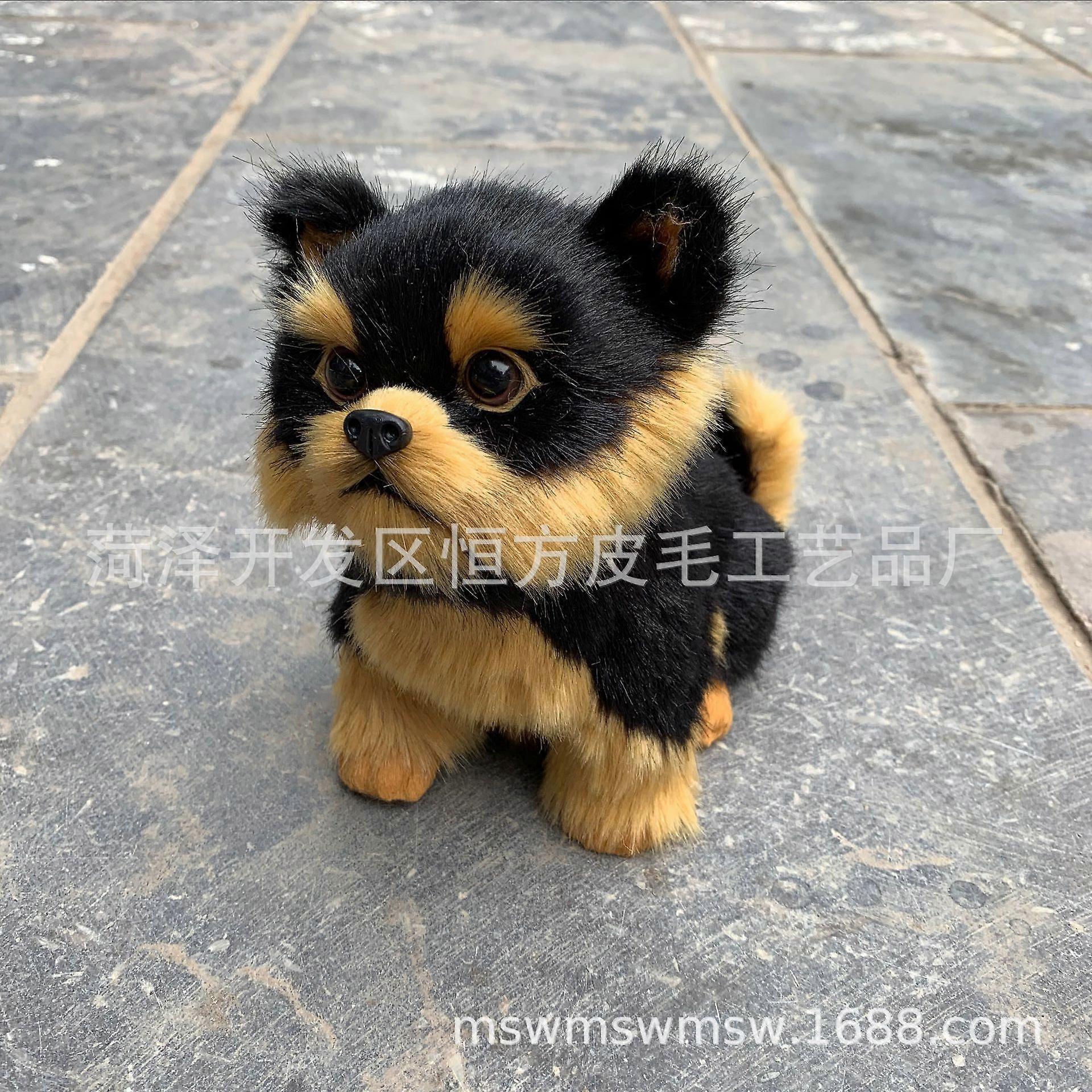Yorkshire Puppy Statue Simulation Shopping Dog Decoration Toy Portable Durable Dog Ornaments