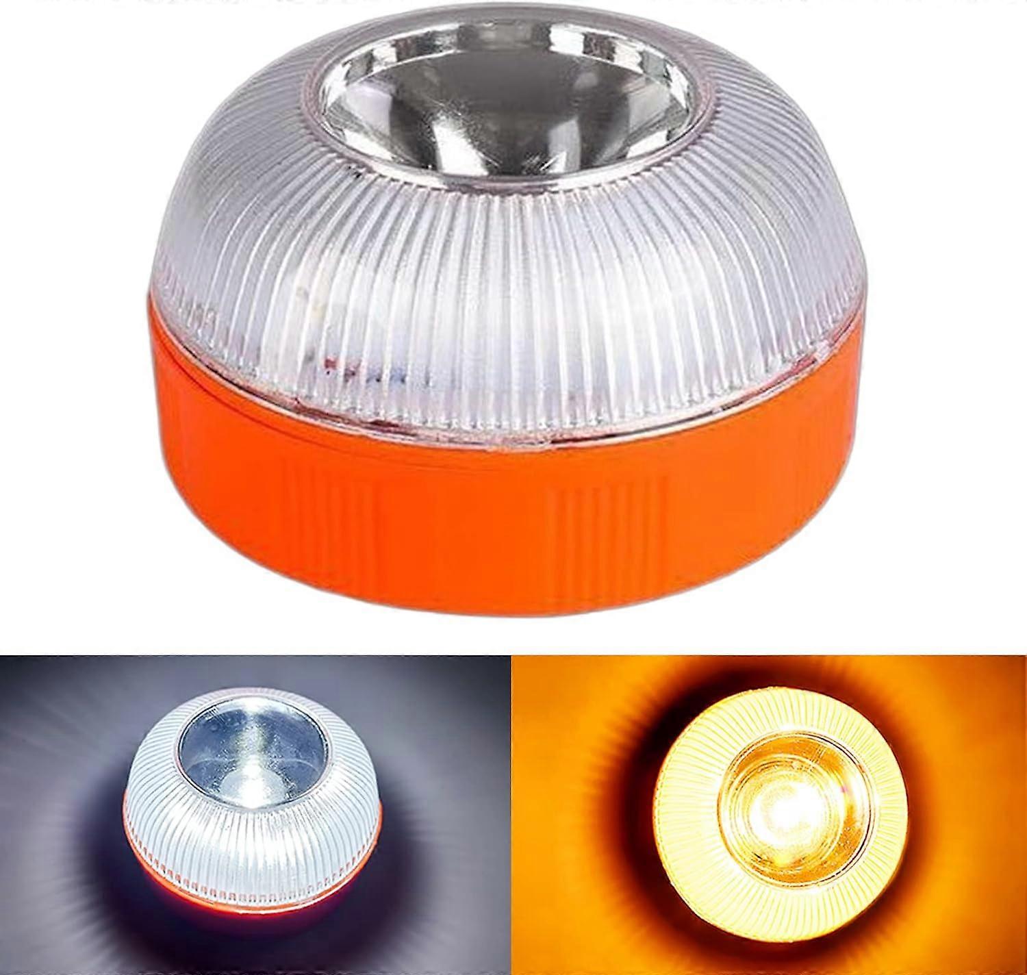 Emergency Lamp V16 Emergency Light Standalone Led Warning Lights Usb Rechargeable W/magnetic Base, Yellow White Road Fault Warning Light Used For Car