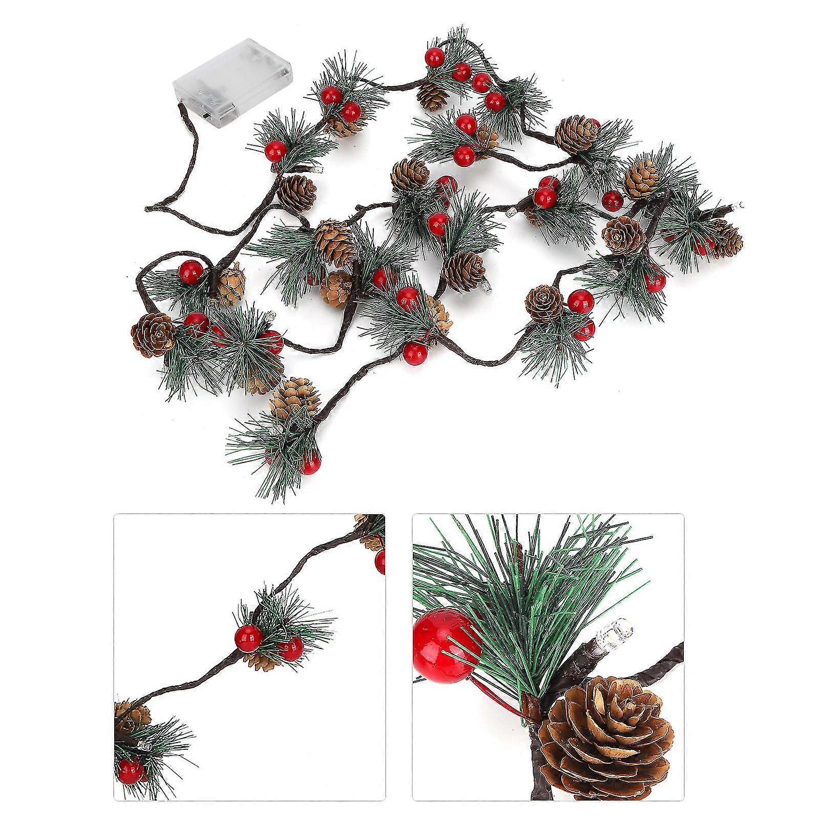 Christmas Pine Cones String Lights 2m 20LED for Wreath Tree Garland Decoration