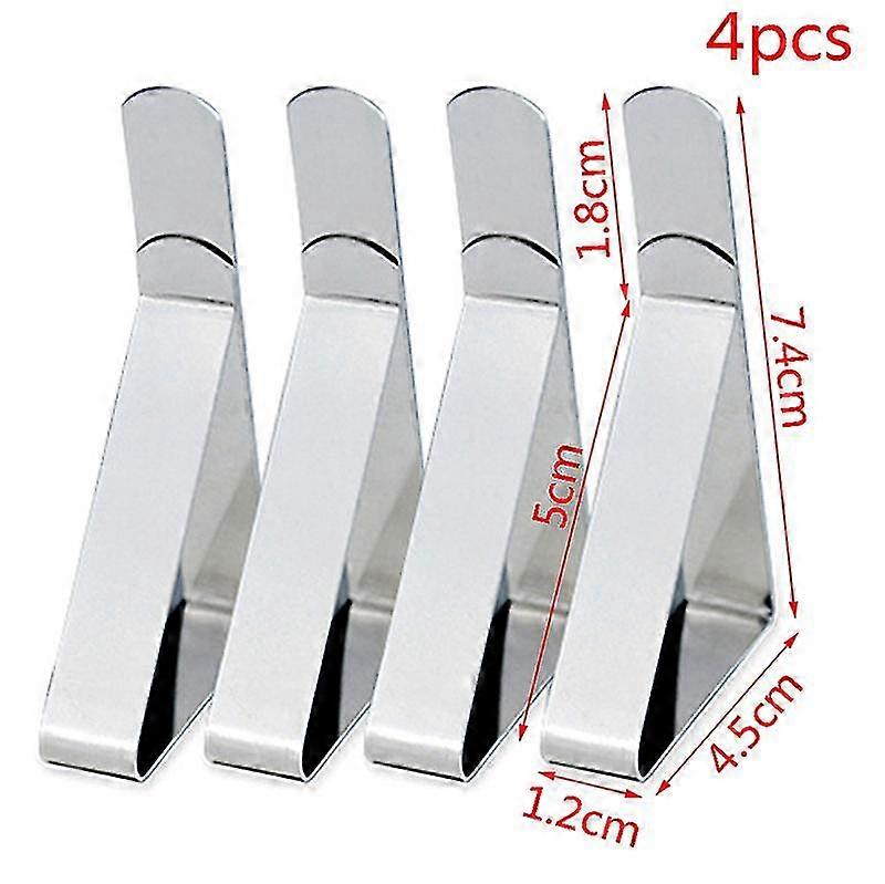 4pcs Tablecloth Tables Cover Clips Holder Cloth Clamps Outdoor Stainless Steel Camping Party Table Cover Clip Home Supplies