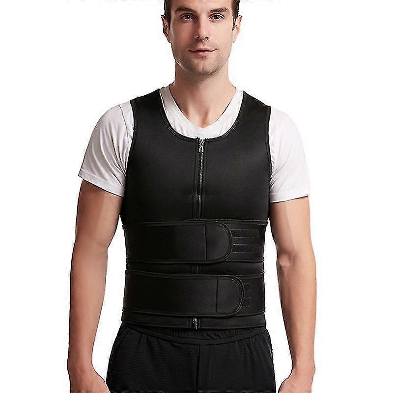 Erkek Çift Kemer Bel Kurtarma Yelek Spor Şekillendirme Yelek Yelek Fermuarlı Ter Korse