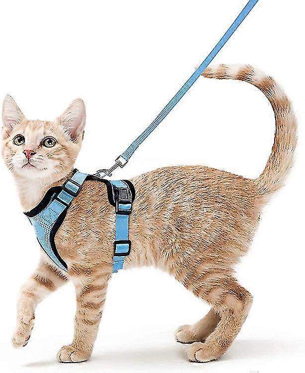 Safety Belt Cat Dog Belt Adjustable Kitten Safety Belt Black S Collar Safety Belt Cat Reflective Breathable Vest, Compatibleable Compatible Rabbits, E
