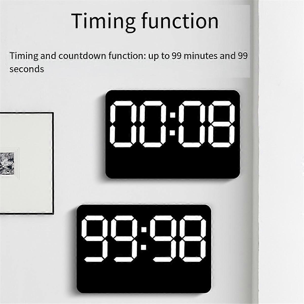 Electronic Wall Clock Temperature Date Display Table Clock Wall-Mounted Digital LED Alarm Clocks for Home A