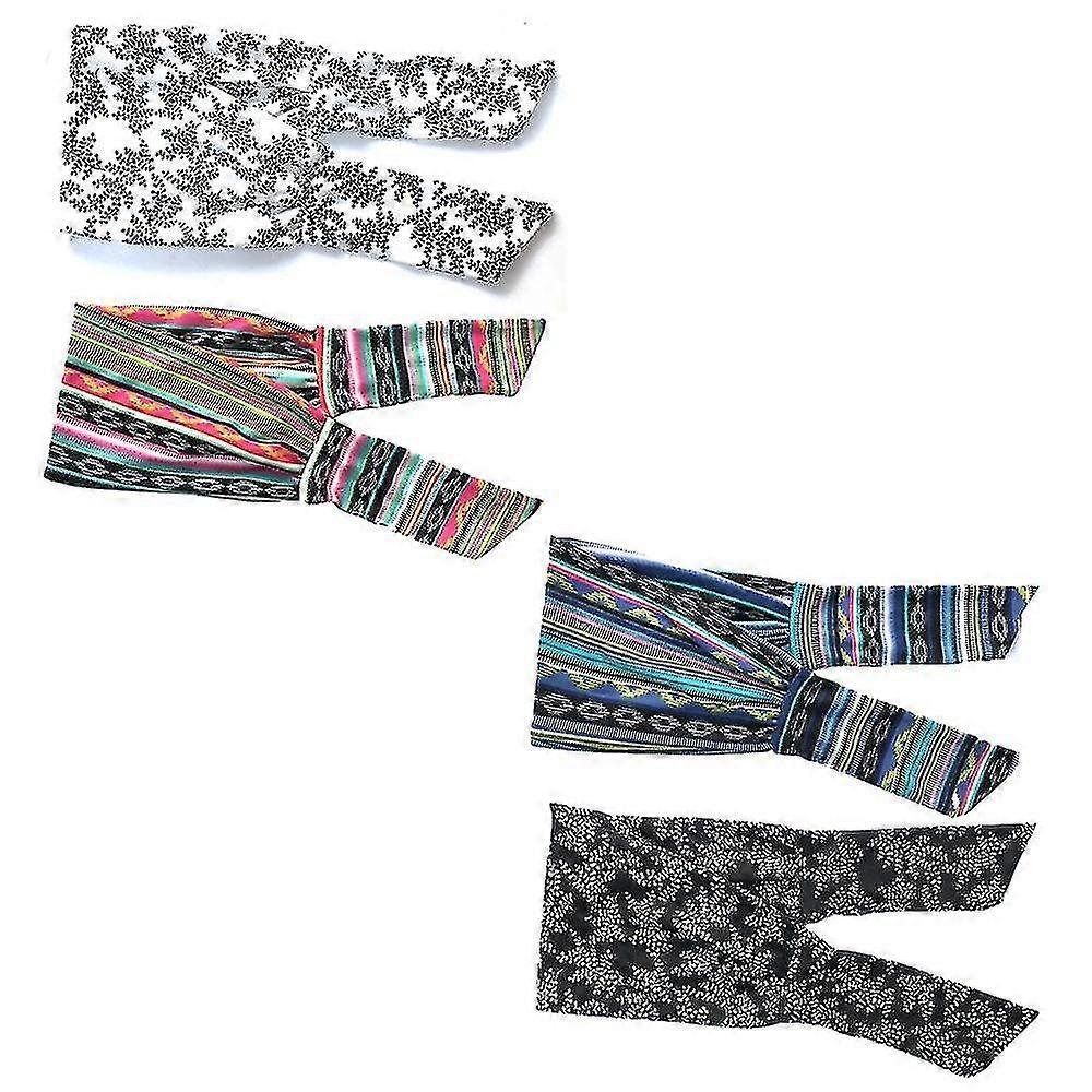 adjustable headbands for women knotted headbands non-slip pattern headband for workout sports running yoga