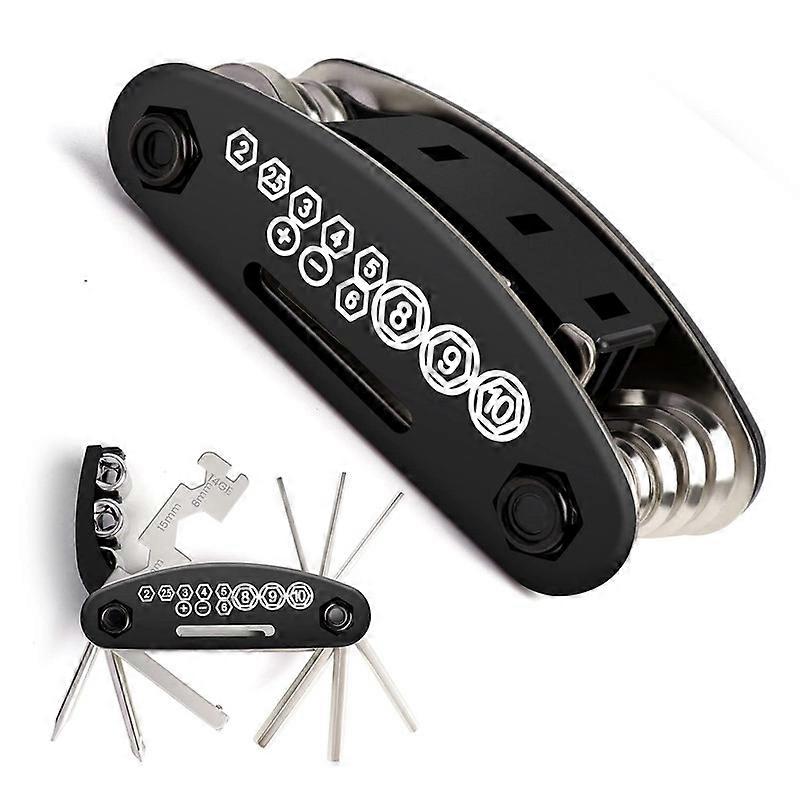 Bicycle repair kit, 16-in-1 bicycle kit with bicycle tire hexagonal