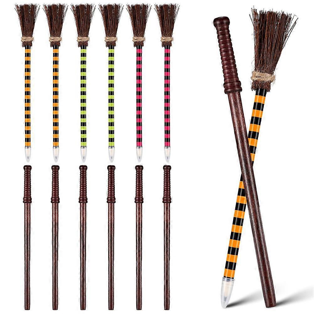 12x Wand Pencils Set Witch Broom Pencils Wizard Party Favors Theme Birthday Goody Bag Filler Favors