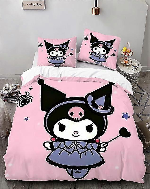 o635 Cartoo-n Bunn-y سرير 3 قطع - طقم دافئ ومريح Kawaii Bedd-ing Set C-ute Soft Microfib-er Bedc-loths للأولاد والبنات والأطفال (1 غطاء لحاف -& 