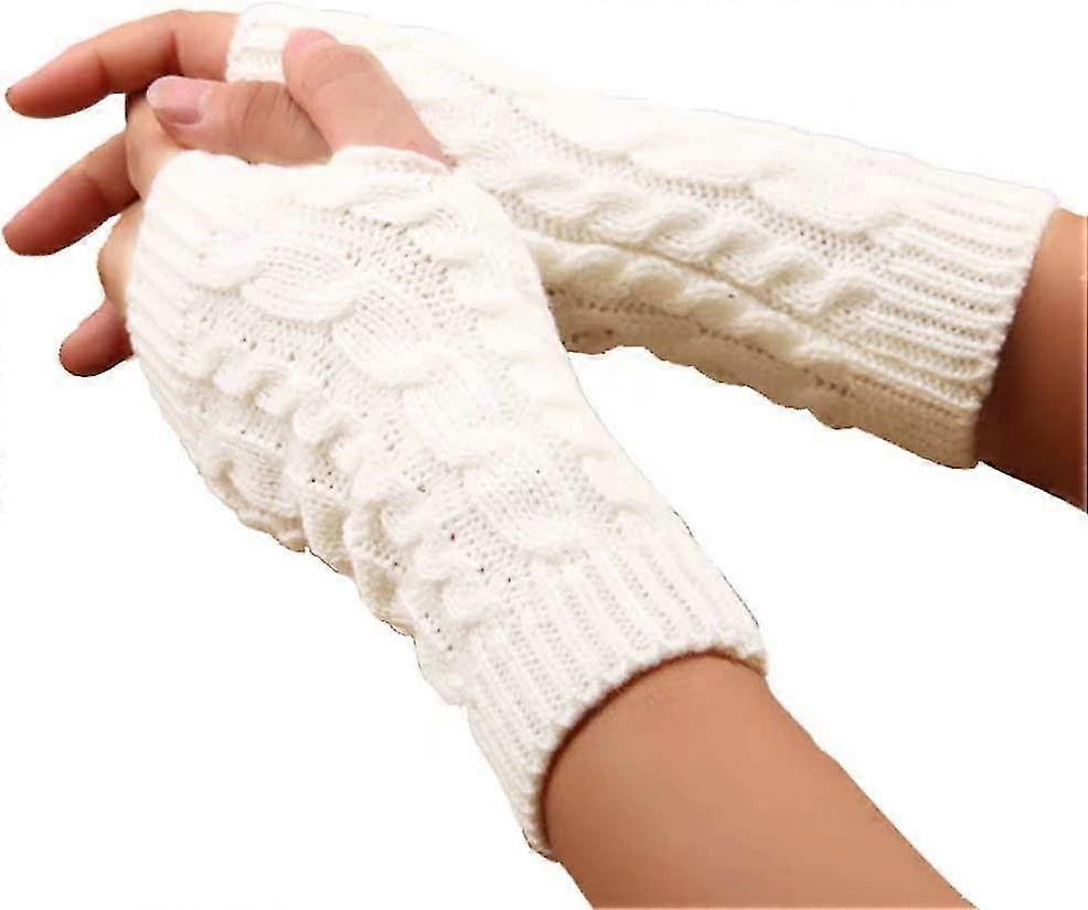 1ペアアクセルジェリーフィンガーレス手袋ウォームアーム手袋ウィンターニットかぎ針編み手袋ギフトギフトギフト
