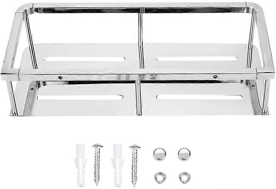 Stainless Steel Wall-mounted Shampoo Storage Basket Rack Bathroom Kitchen