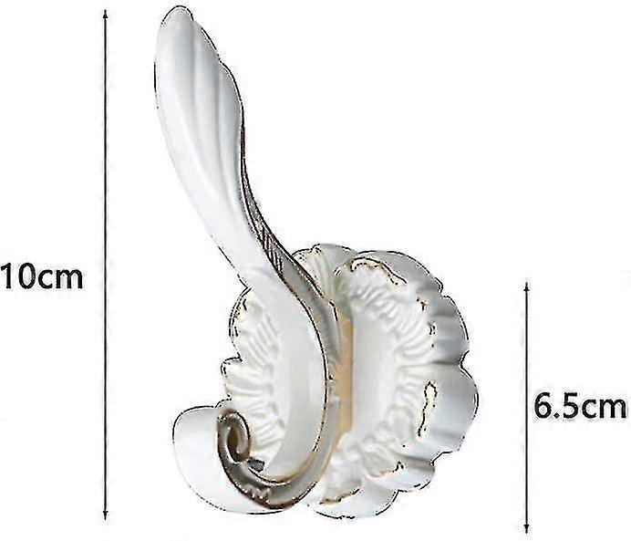 Set Of 5 Vintage Style Wall Hooks White--