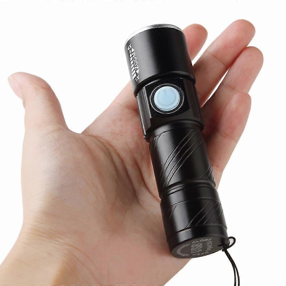 Usb Mini Torch Aluminium Alloy Torch Led Strong Light Rechargeable Torch