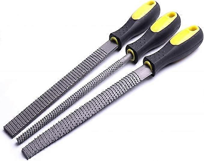 Rasp File Set 3 Pack Wood File Woodworking Files, Round, Half-round, Flat File Rasp High Quality Carbon Steel Rasp File for Woodworking Shaping