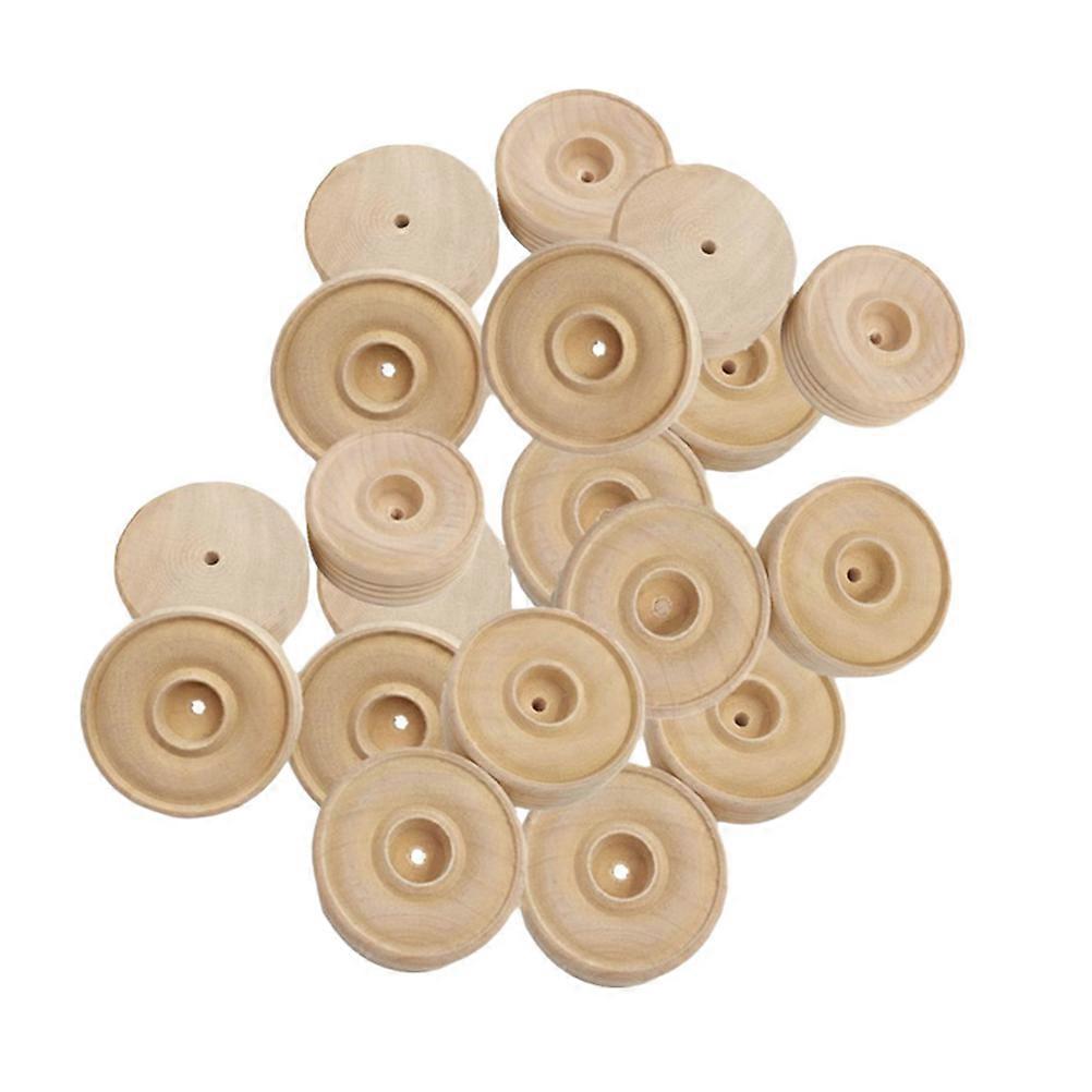 Handmade Toy Wheels Round Wood Wheels for Crafts Use with 50Pcs Set