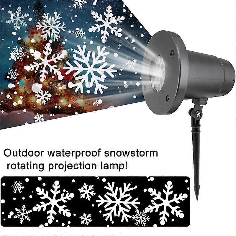 Christmas Moving Laser LED Projection Light Snowflake Landscape Home Outdoor Snowstorm Xmas Lamp