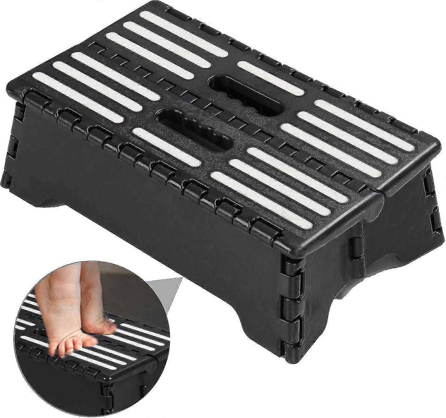 שרפרף צעד מתקפל נייד בגודל 5 אינץ ', שרפרף צעד נייד קל משקל נגד החלקה לנשים בהריון וקשישים, אחיזה בעלת מרקם מונע החלקה