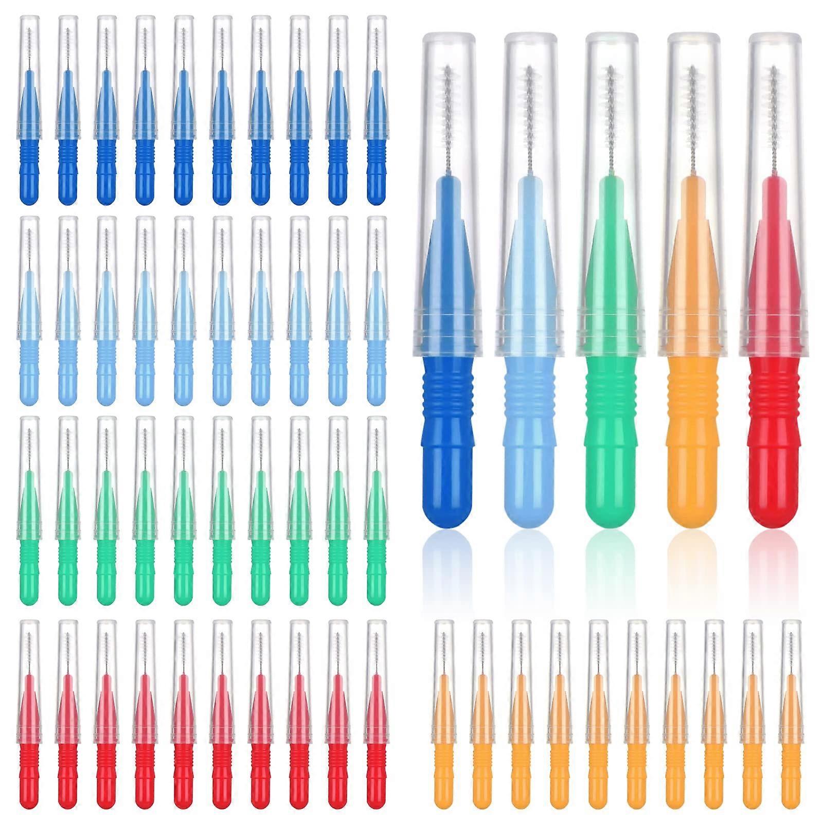 50 Pieces Interdental Brush for Cleaning Gaps Between Teeth