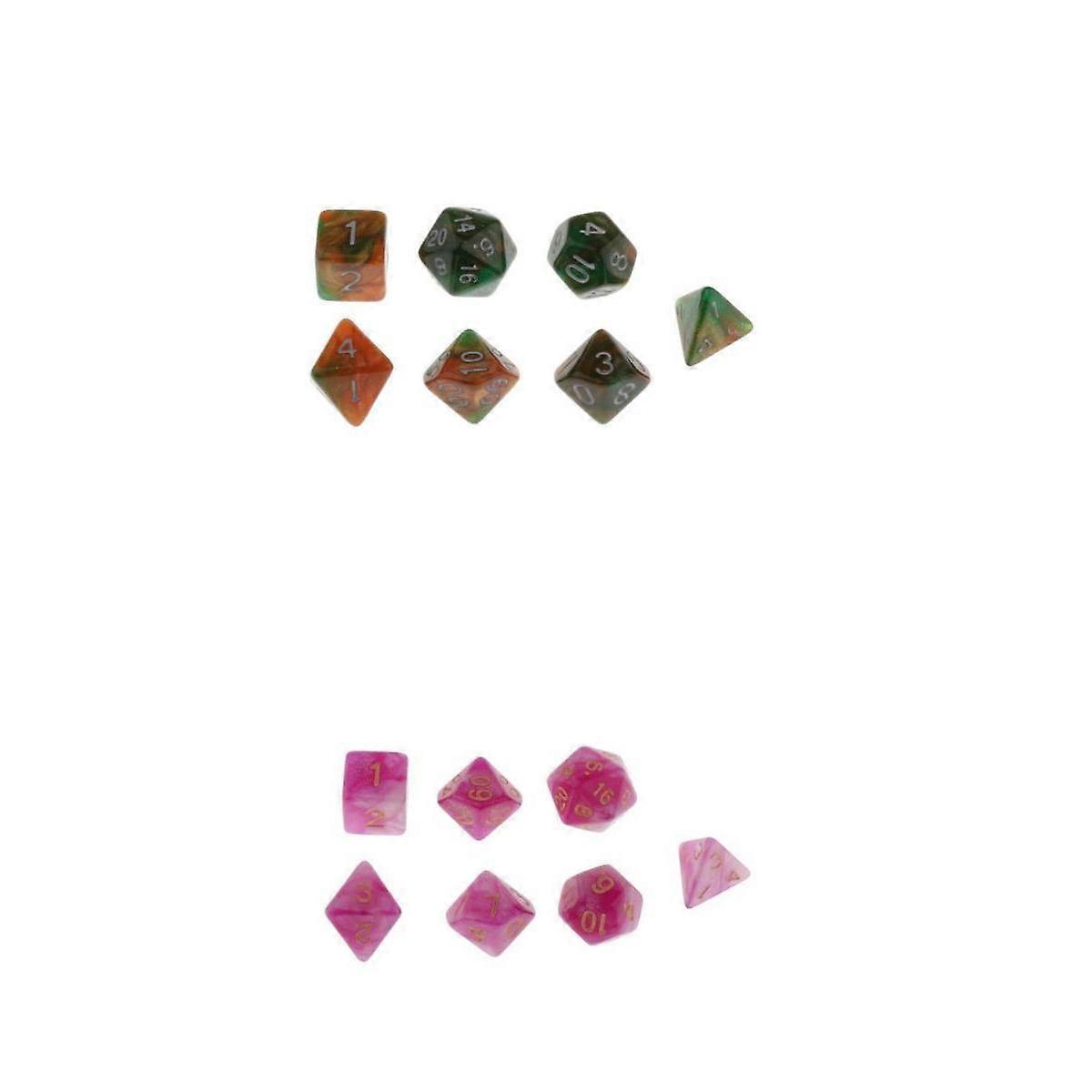 14pcs Polyhedral Dice D4 D6 D8 D10 D12 D20 for DnD RPG Games