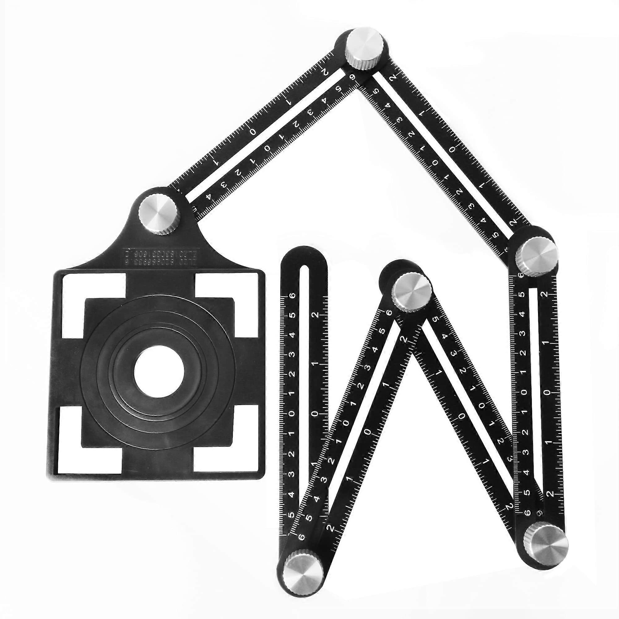 Multi Angle Measuring Ruler,Aluminum Alloy Multi-function Upgrade 6-Sided Angle Rulers,Universal Opening Locator Measurement Tool,Suitable for Craftsm