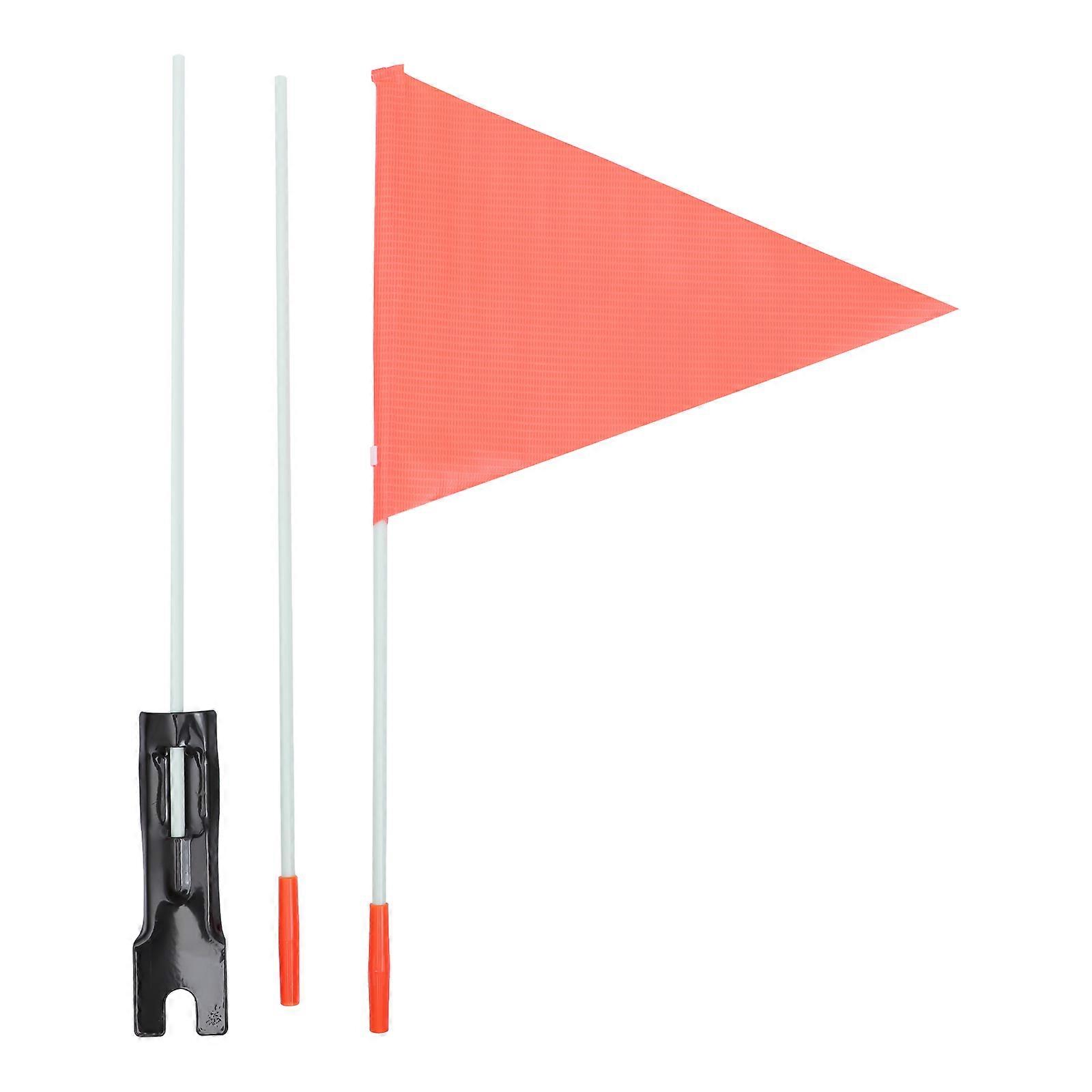 2 Sets Bike Safety Flag with Pole and Mounting Bracket Double Sided Safety Flag
