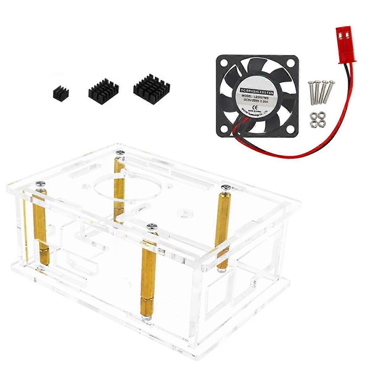 For 3B Acrylic Case Transparent Shell Active Passive Cooler Cooling Fan Heatsink