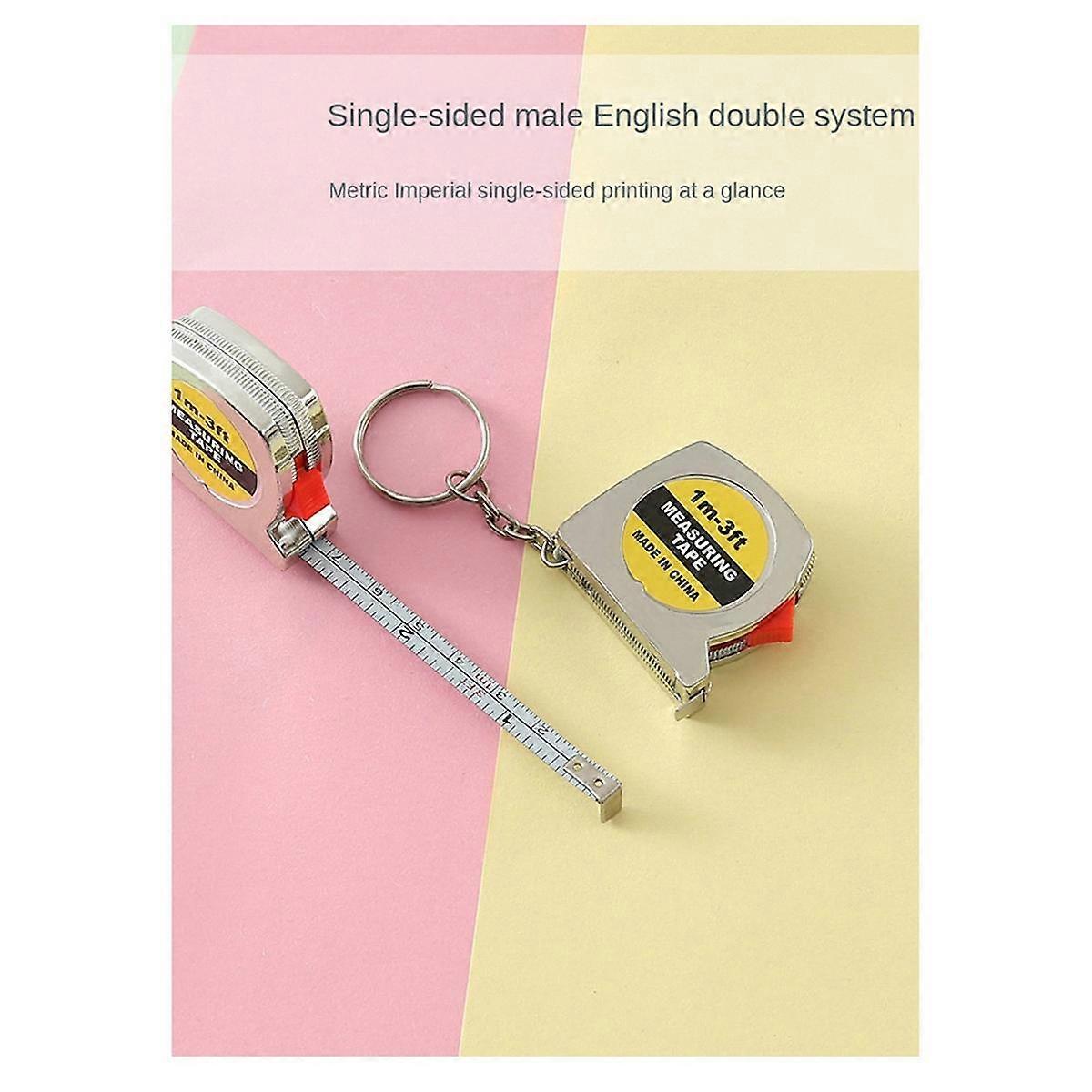 Electroplated Tape Measure Mini Steel Tape Measure Mini Gift Tape Measure Metric and English Dual System Brake Recovery