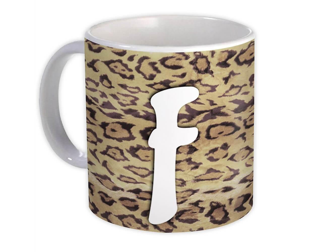 Hediye Kupa: Monogram Harf F Cheetah