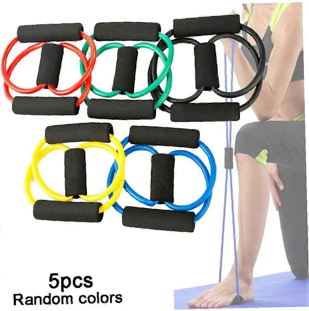 5 κομμάτια Fitness Puller Pilates Resistance Band Σχήμα οκτώ Pull Up Σχοινιά